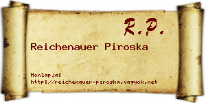 Reichenauer Piroska névjegykártya